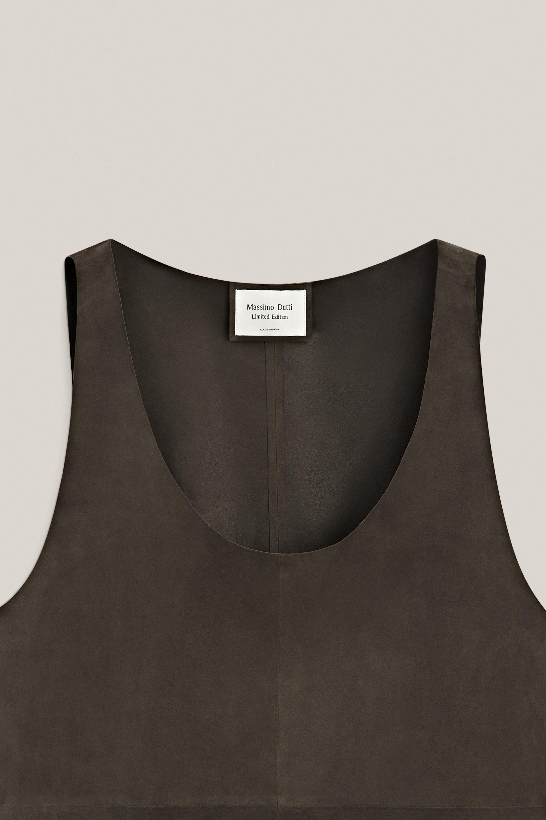 Top à bretelles en cuir effet daim - LIMITED EDITION